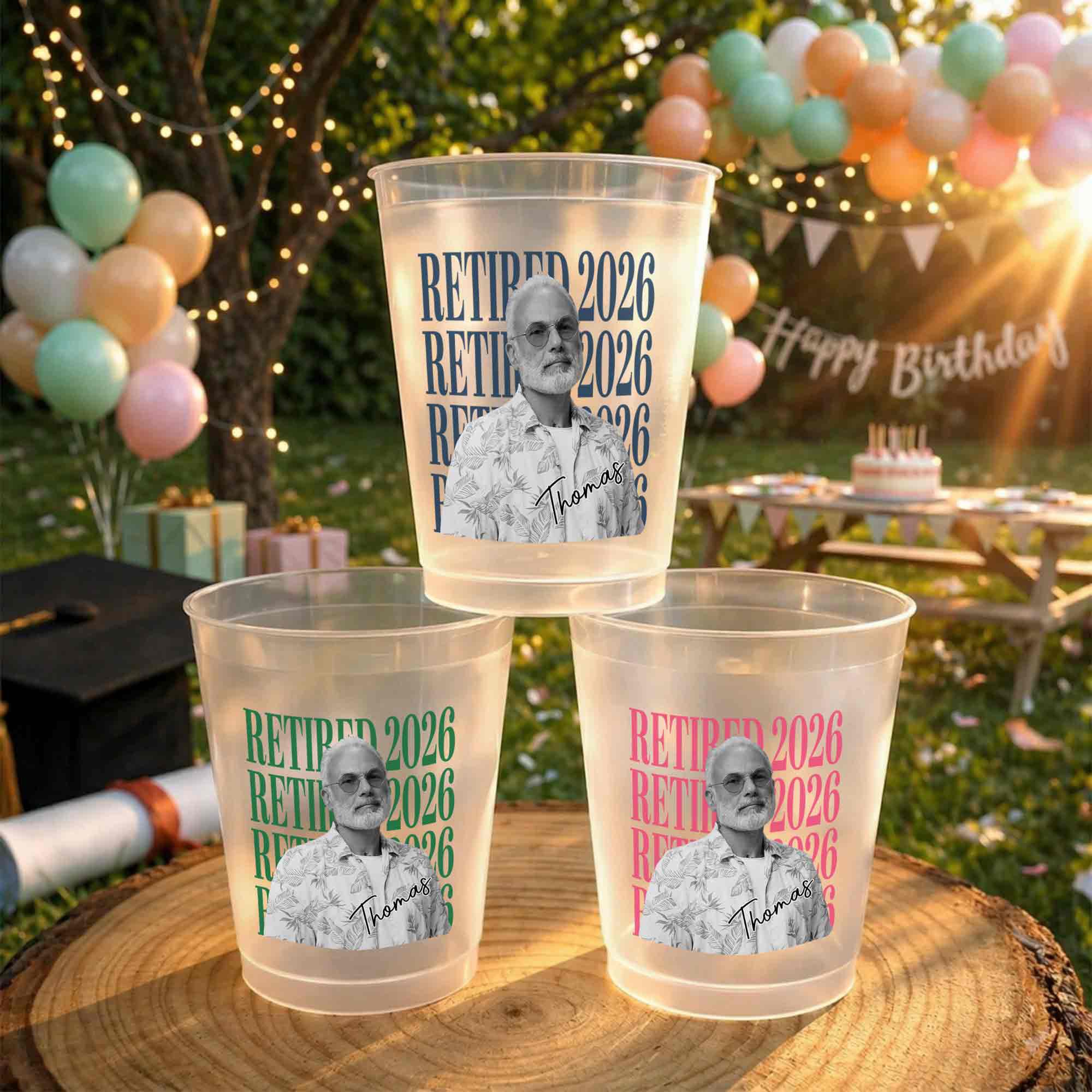 Personalized Frosted Cups Custom Name Photo Retirement Gift Frosted Cups GradoCreations