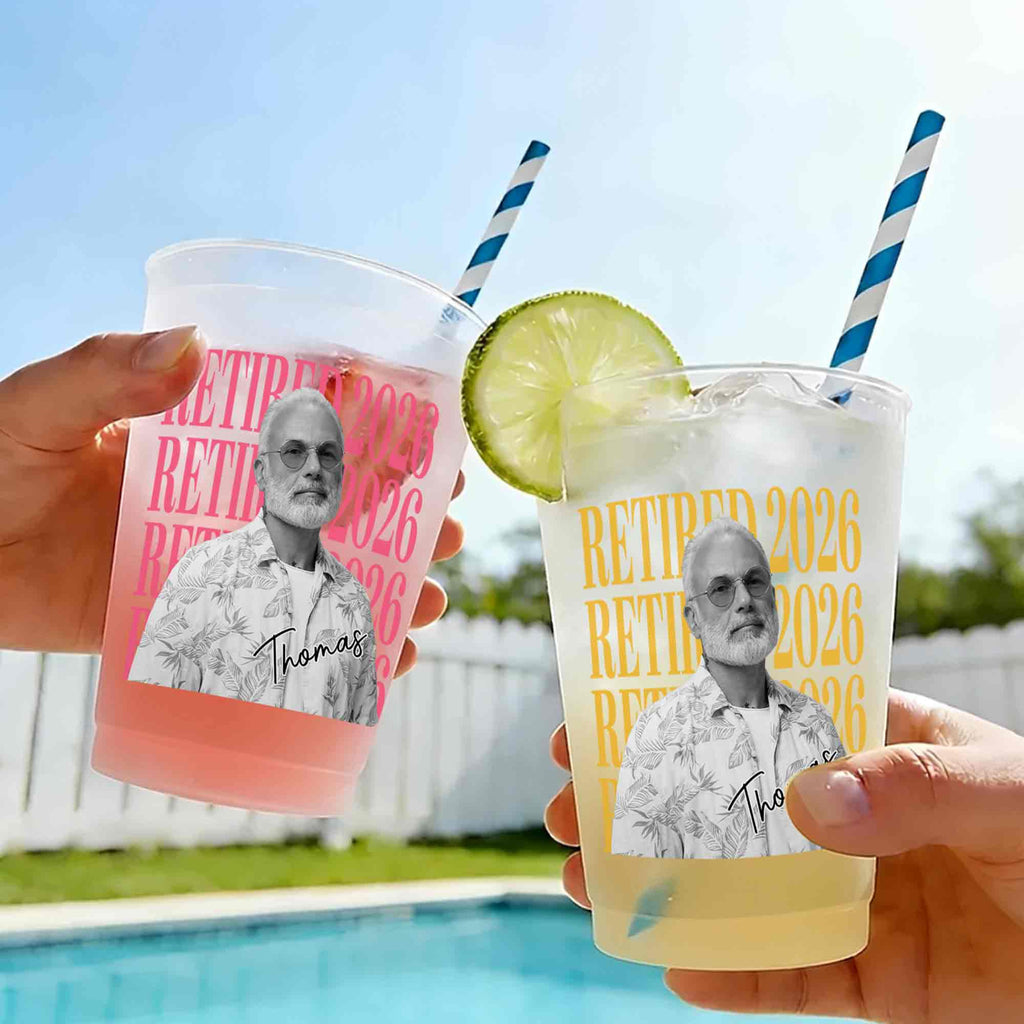 Personalized Frosted Cups Custom Name Photo Retirement Gift Frosted Cups GradoCreations