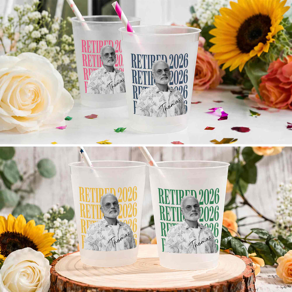 Personalized Frosted Cups Custom Name Photo Retirement Gift Frosted Cups GradoCreations
