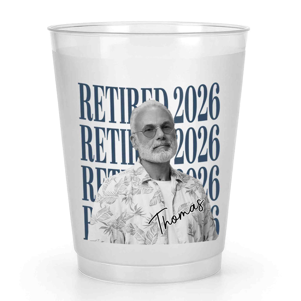 Personalized Frosted Cups Custom Name Photo Retirement Gift Frosted Cups GradoCreations