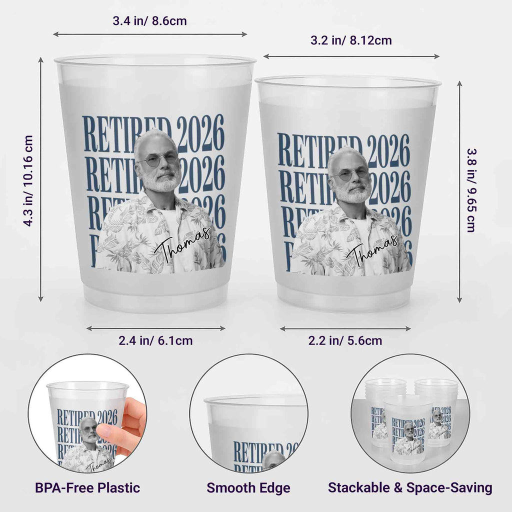 Personalized Frosted Cups Custom Name Photo Retirement Gift Frosted Cups GradoCreations