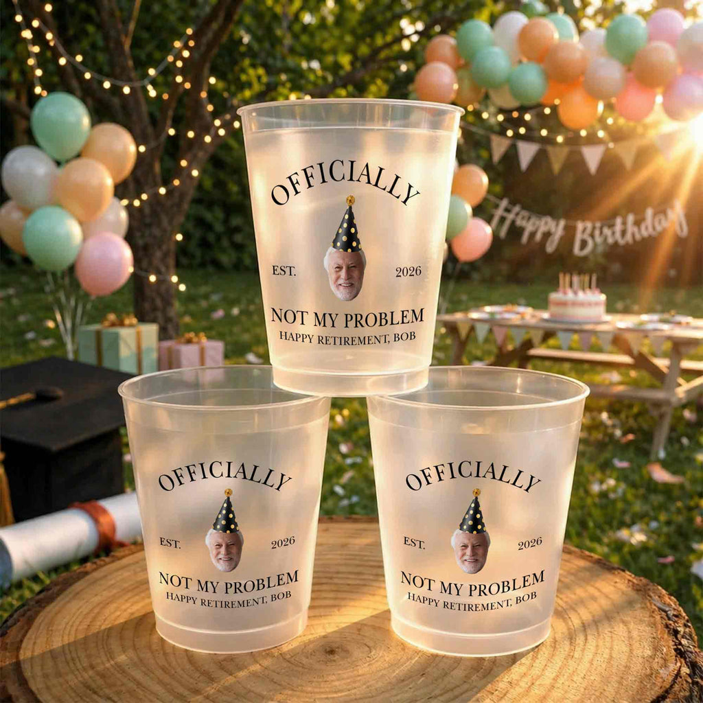 Personalized Frosted Cups Custom Face Retirement Party Gift Frosted Cups GradoCreations