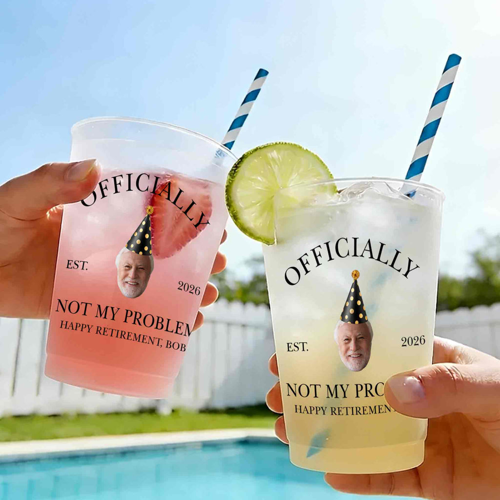 Personalized Frosted Cups Custom Face Retirement Party Gift Frosted Cups GradoCreations