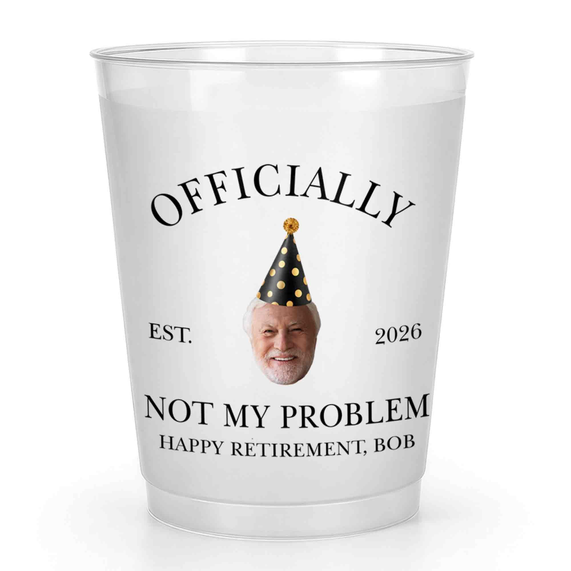 Personalized Frosted Cups Custom Face Retirement Party Gift Frosted Cups GradoCreations