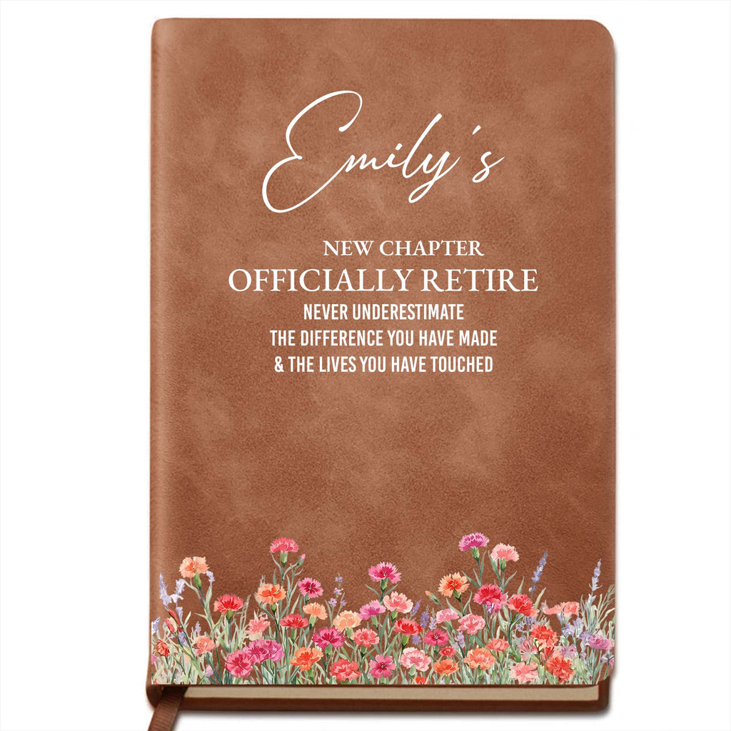 Personalized Leather Journal Gift for Retirement - Custom Name Leather Journal GradoCreations