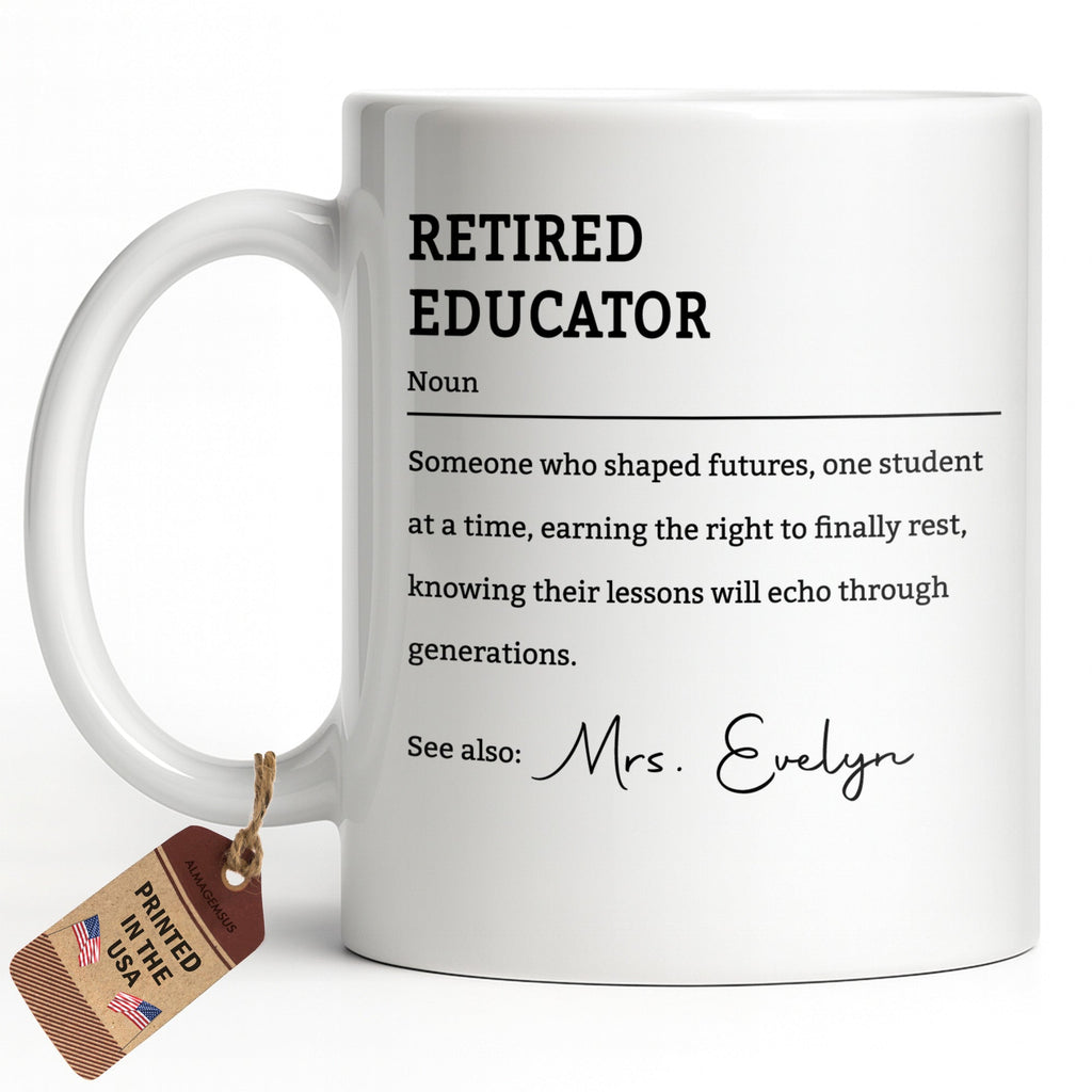 Personalized Coffee Mug Retired Educator Definition Gift Edge-to-edge Mug GradoCreations