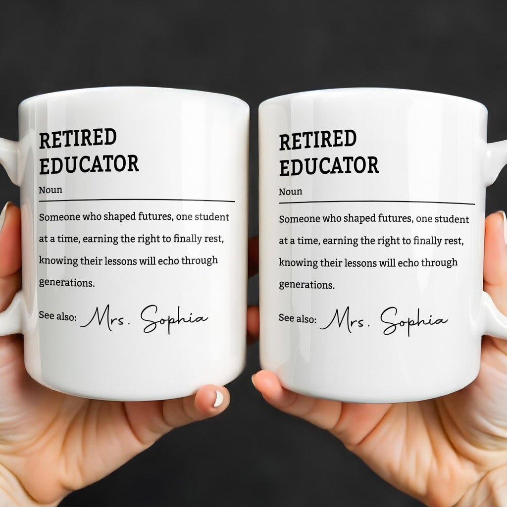 Personalized Coffee Mug Retired Educator Definition Gift Edge-to-edge Mug GradoCreations
