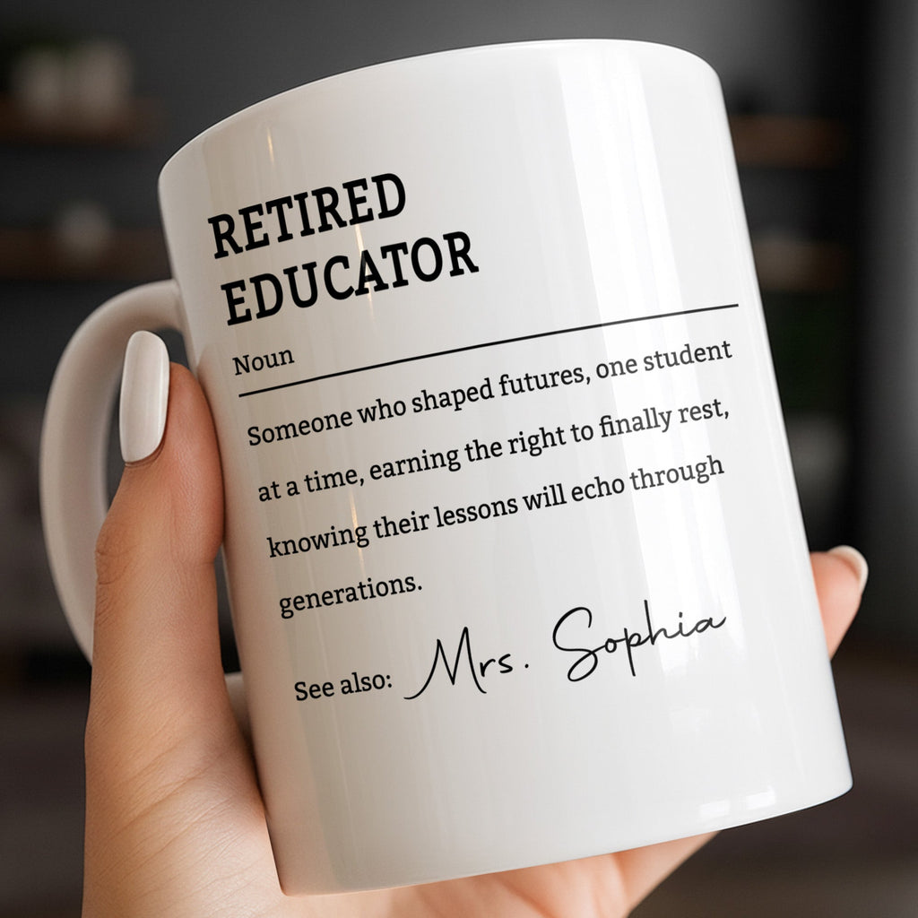 Personalized Coffee Mug Retired Educator Definition Gift Edge-to-edge Mug GradoCreations