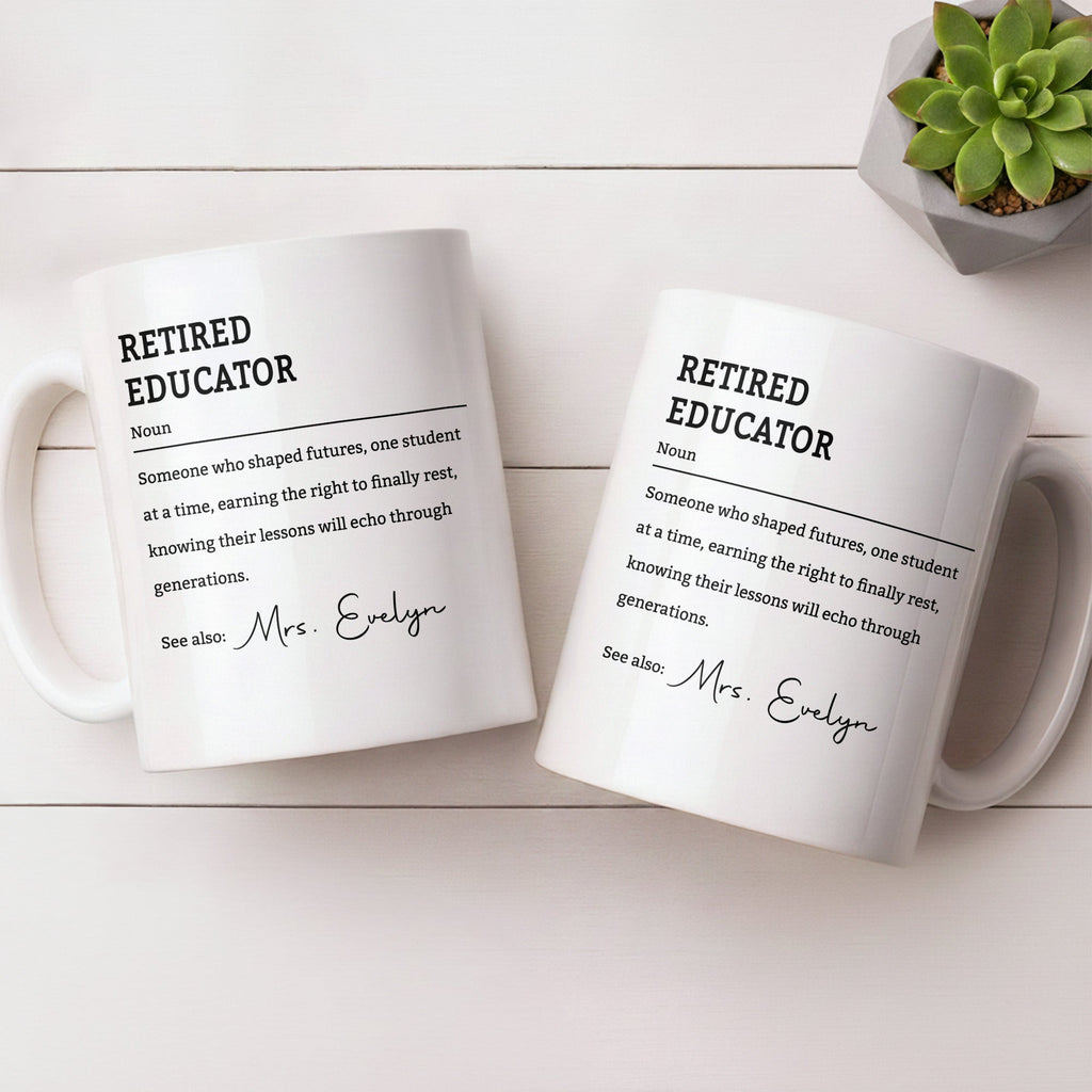 Personalized Coffee Mug Retired Educator Definition Gift Edge-to-edge Mug GradoCreations