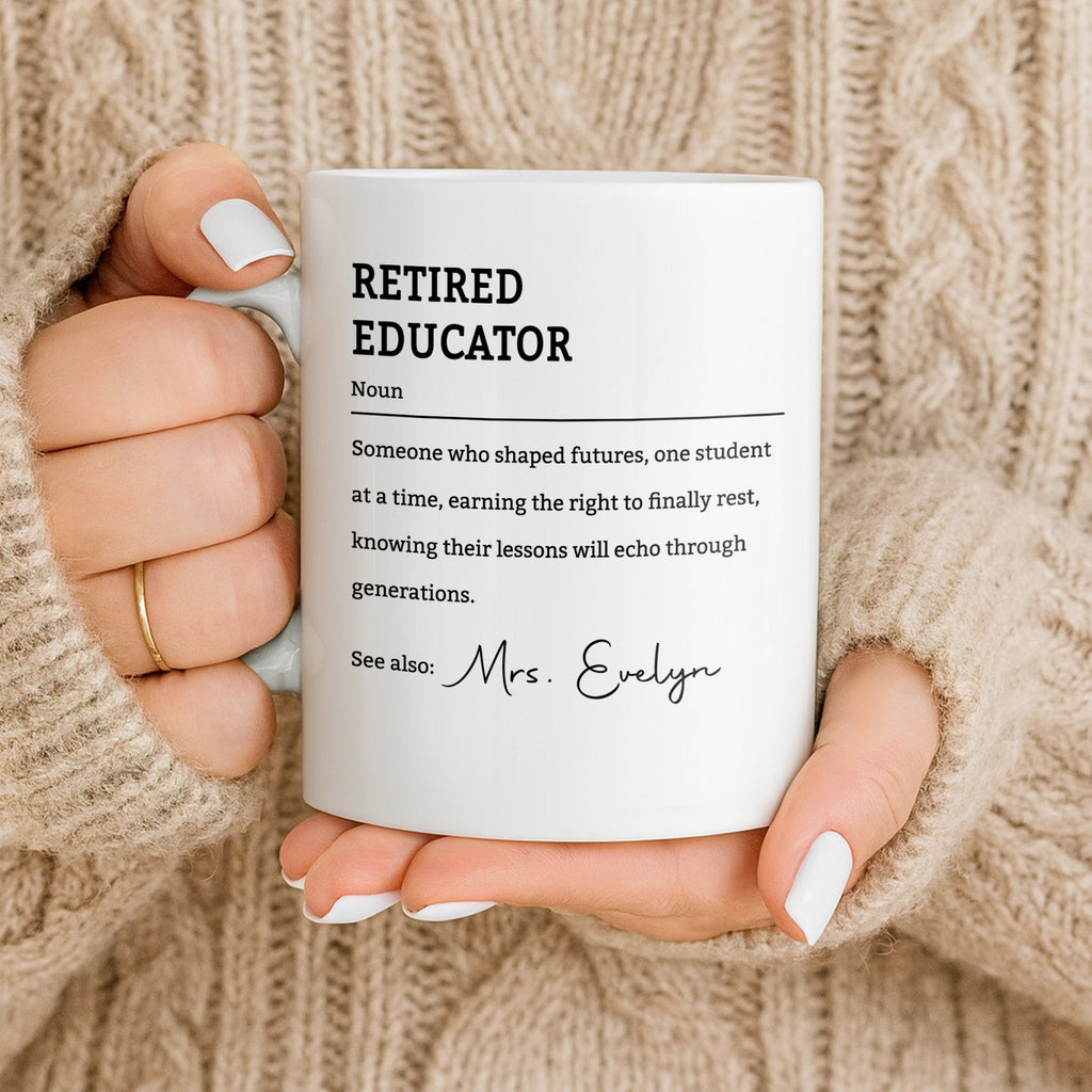 Personalized Coffee Mug Retired Educator Definition Gift Edge-to-edge Mug GradoCreations