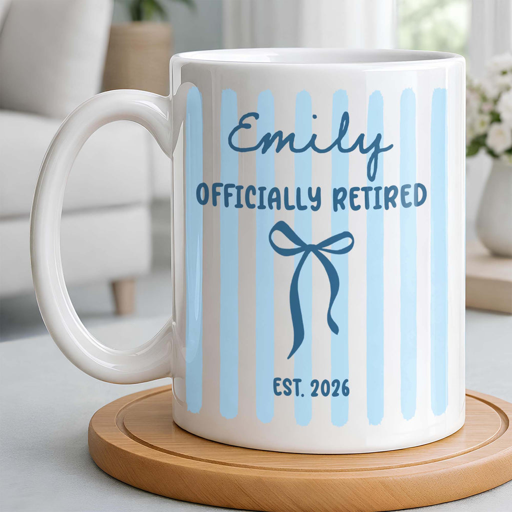 Personalized Coffee Mug for Retired Friends Custom Name Gift Edge-to-edge Mug GradoCreations