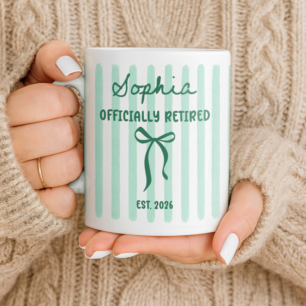 Personalized Coffee Mug for Retired Friends Custom Name Gift Edge-to-edge Mug GradoCreations
