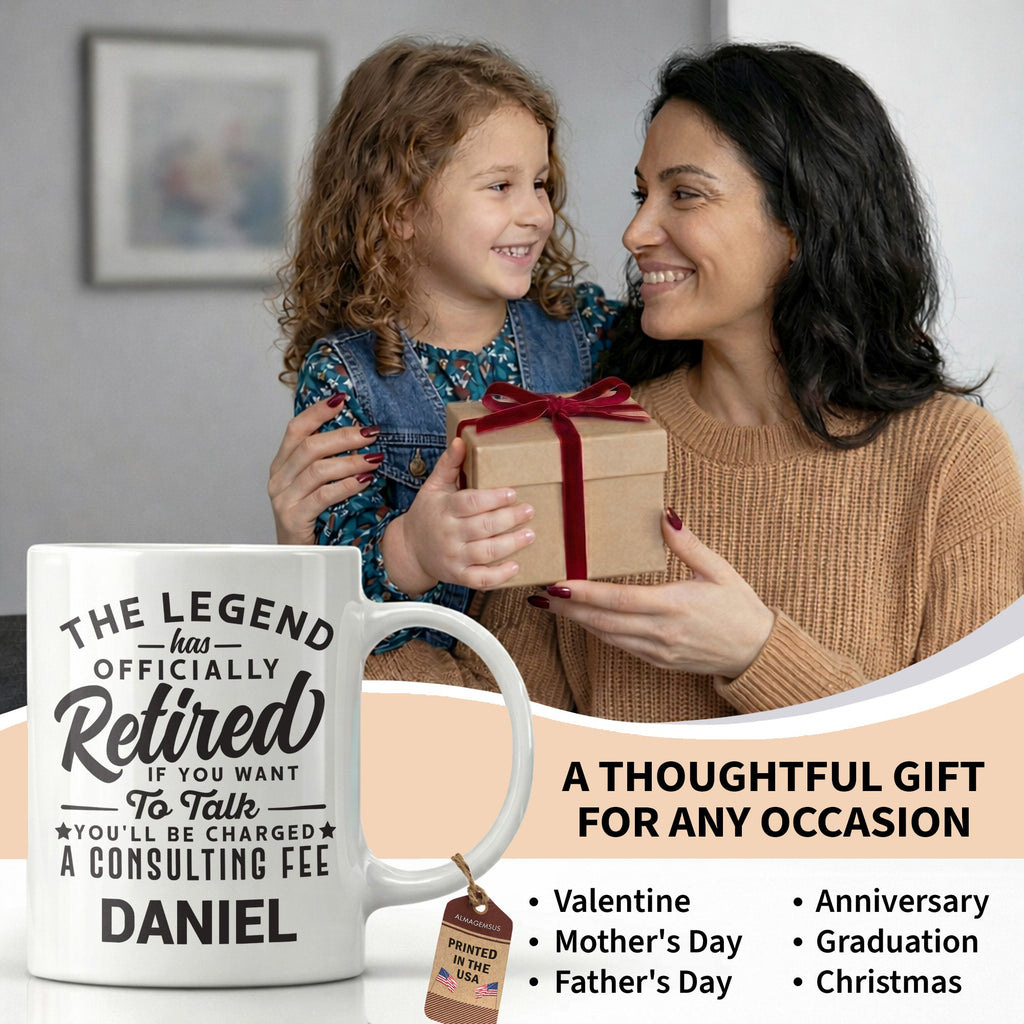 Personalized Funny Retirement Coffee Mug Custom Gift for Dad Edge-to-edge Mug GradoCreations