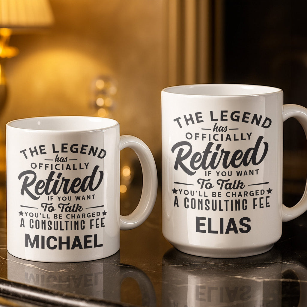 Personalized Funny Retirement Coffee Mug Custom Gift for Dad Edge-to-edge Mug GradoCreations