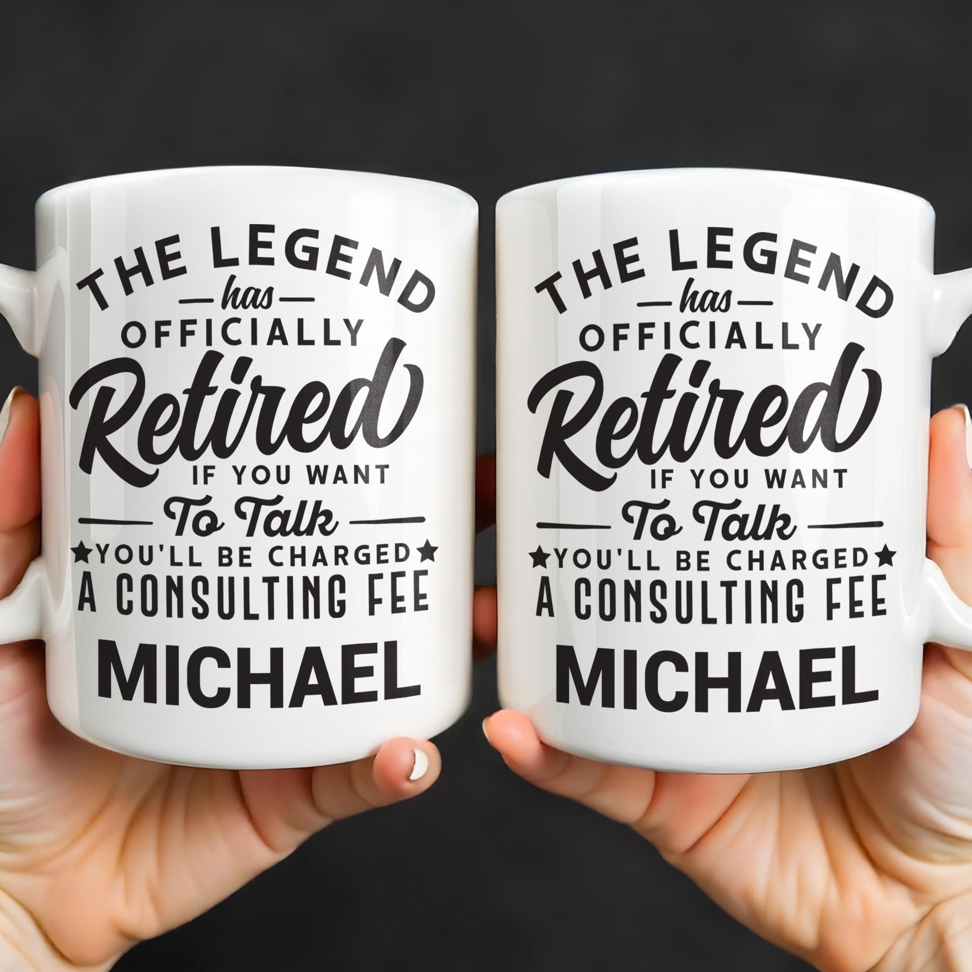 Personalized Funny Retirement Coffee Mug Custom Gift for Dad Edge-to-edge Mug GradoCreations