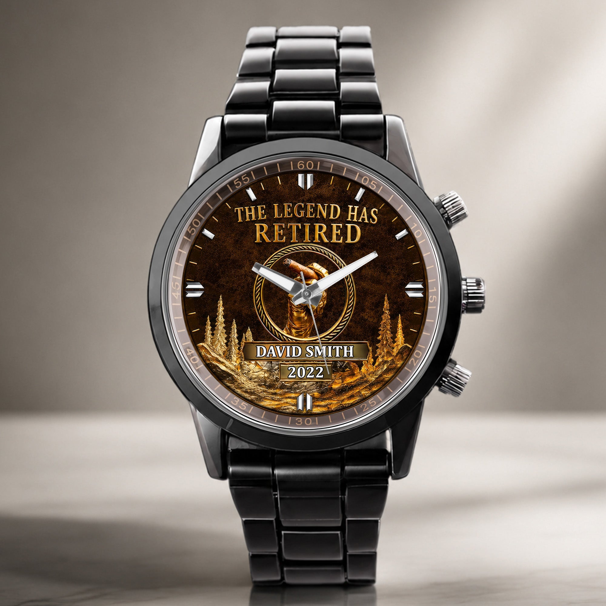 Personalized Custom Men's Watch with Cigar Design Gift for Dad Men's Watch GradoCreations
