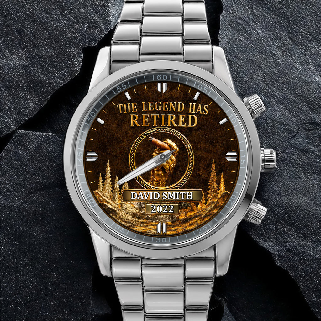 Personalized Custom Men's Watch with Cigar Design Gift for Dad Men's Watch GradoCreations
