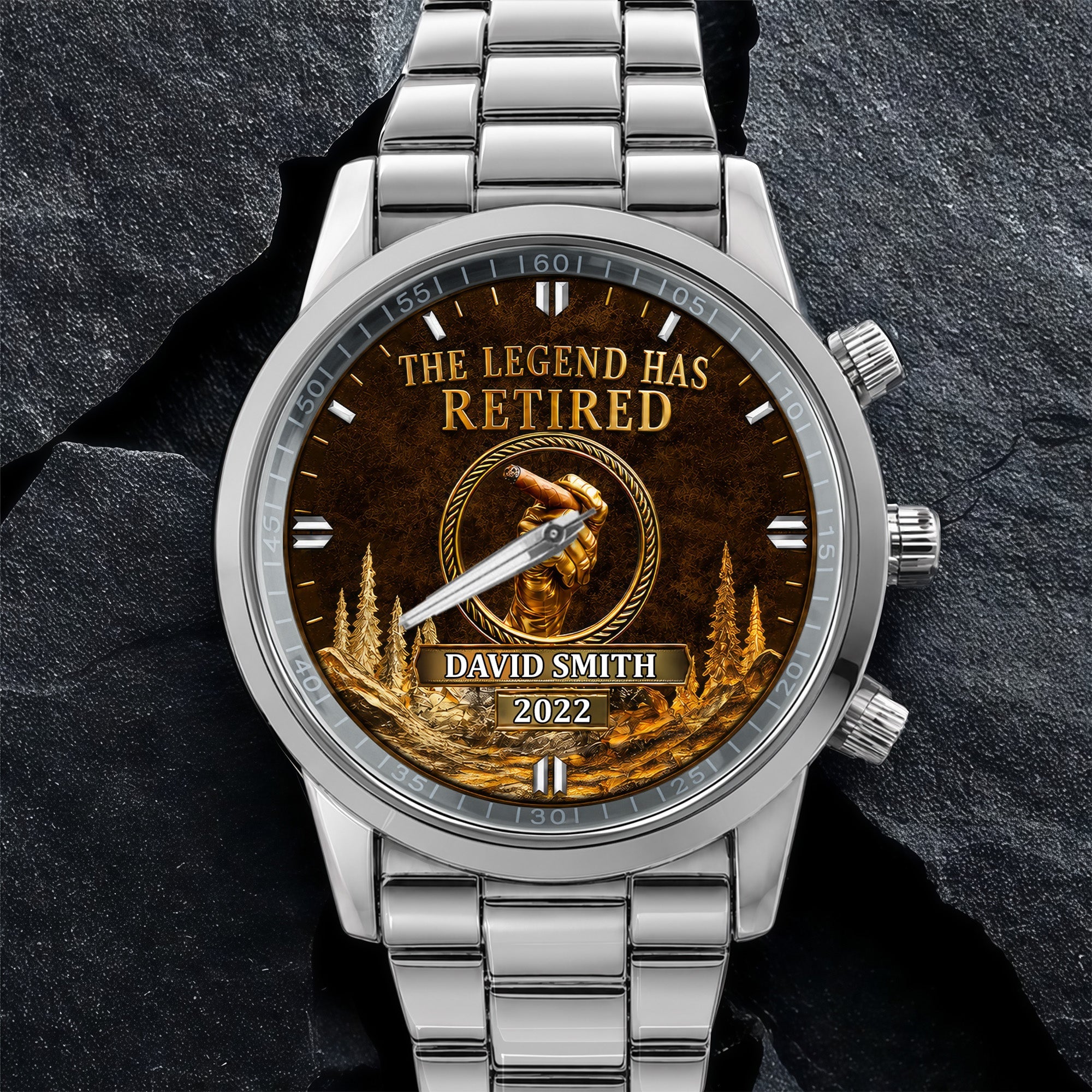 Personalized Custom Men's Watch with Cigar Design Gift for Dad Men's Watch GradoCreations
