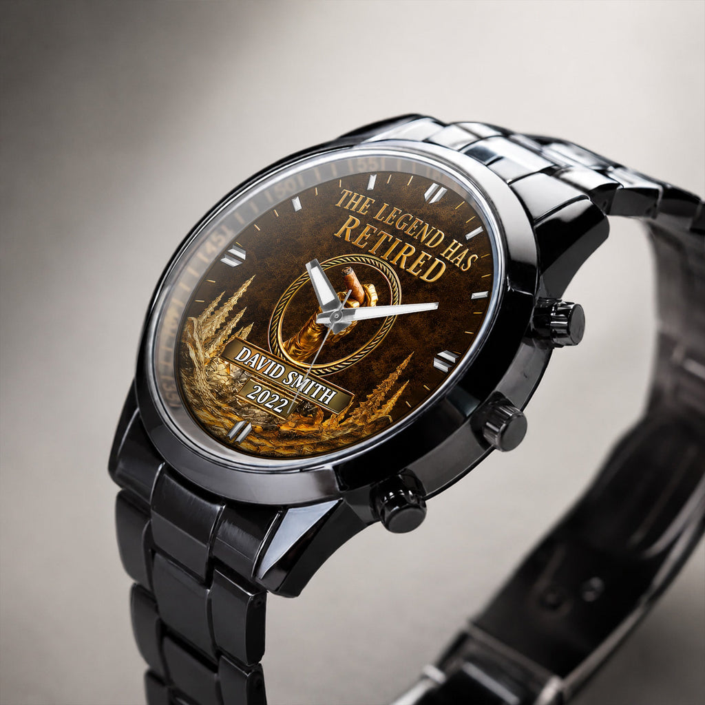Personalized Custom Men's Watch with Cigar Design Gift for Dad Men's Watch GradoCreations