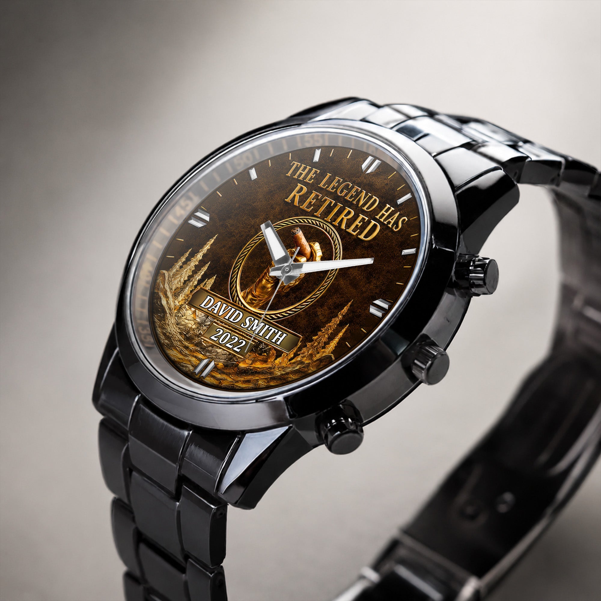 Personalized Custom Men's Watch with Cigar Design Gift for Dad Men's Watch GradoCreations