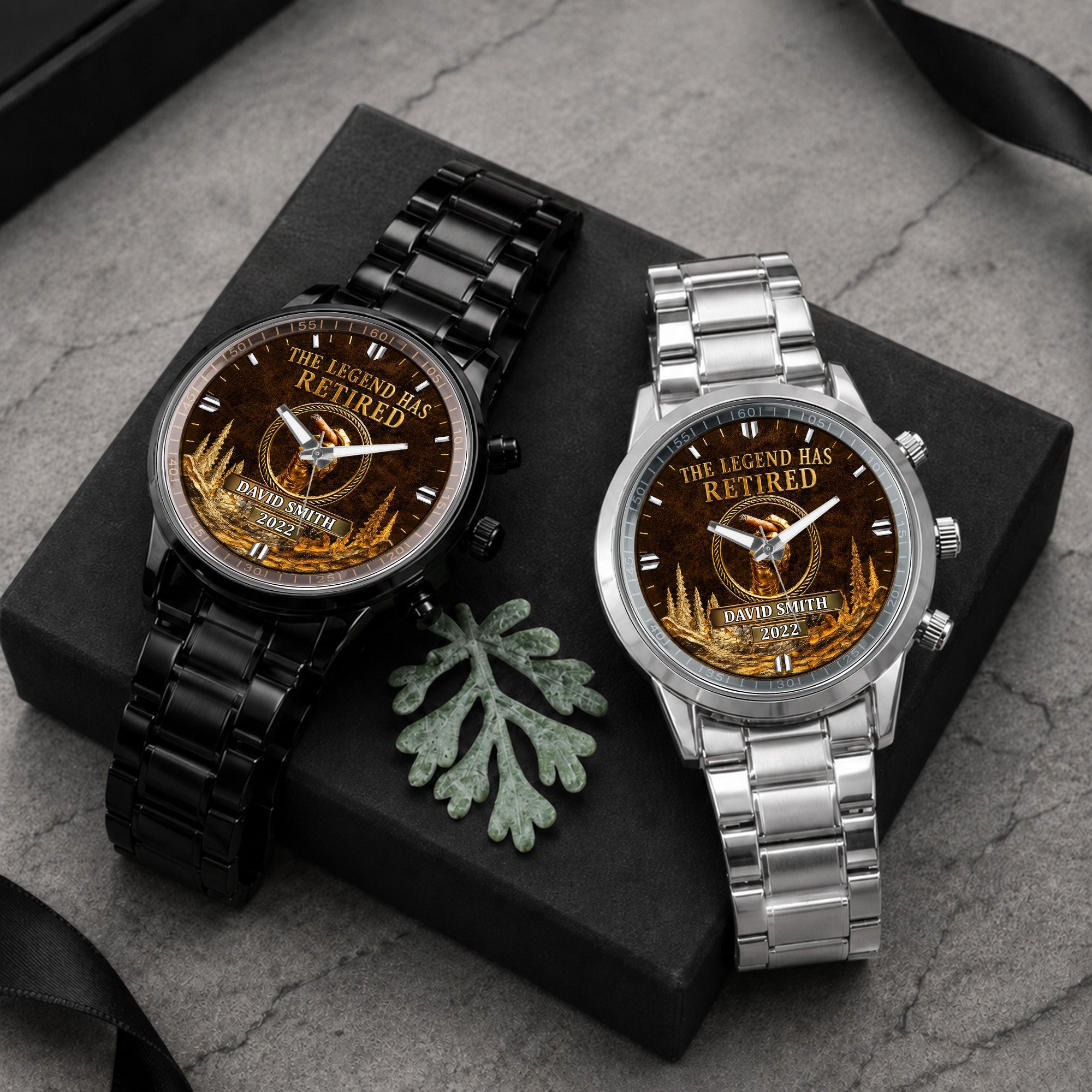 Personalized Custom Men's Watch with Cigar Design Gift for Dad Men's Watch GradoCreations