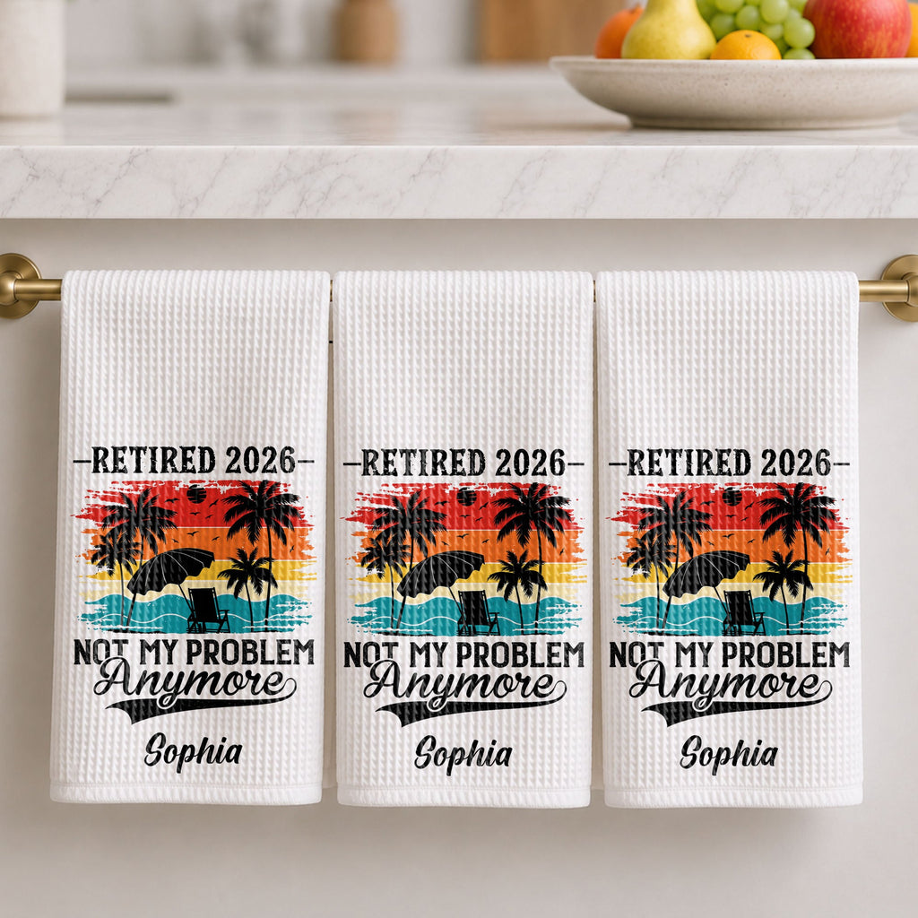 Personalized Funny Kitchen Towel Retirement Gift for Her