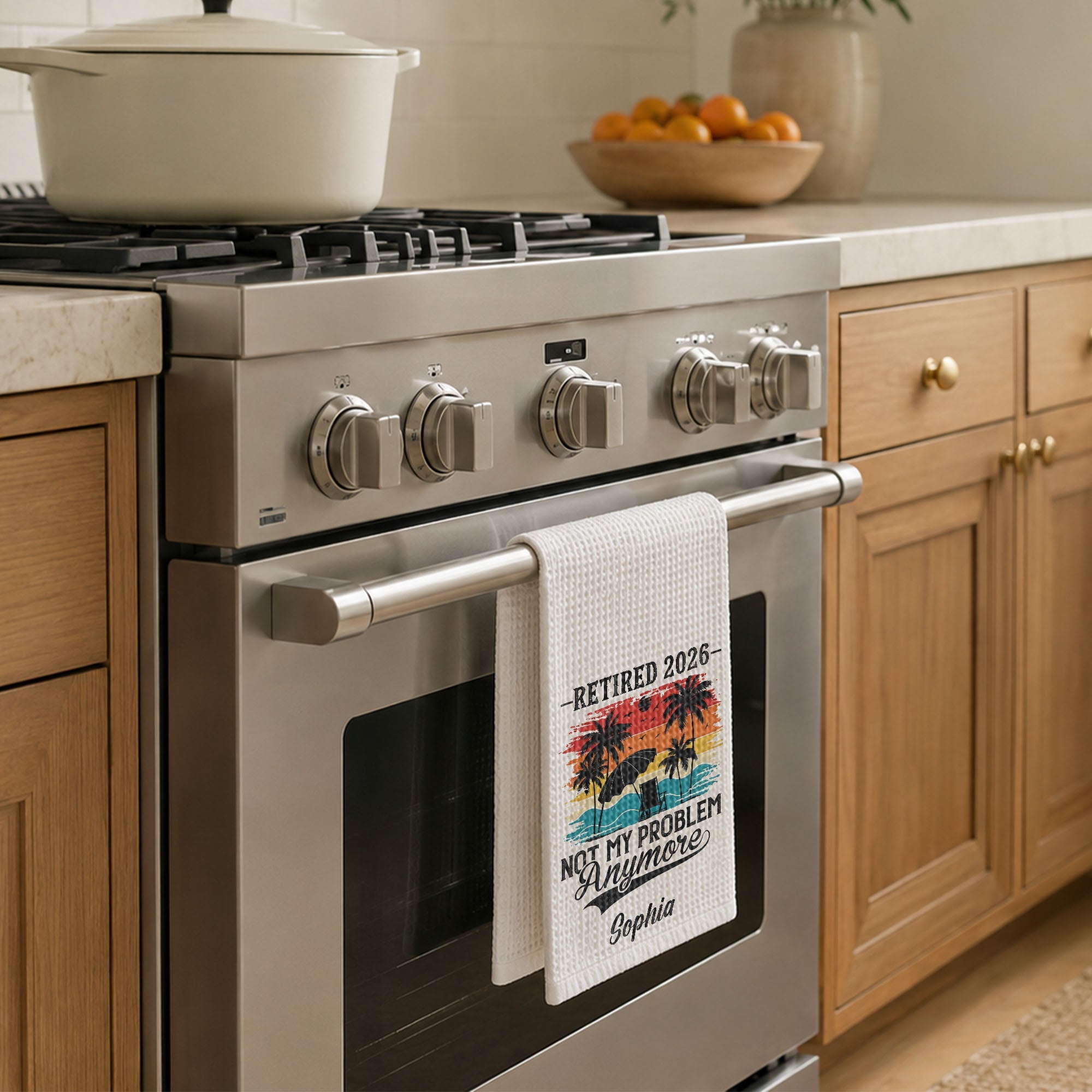 Personalized Funny Kitchen Towel Retirement Gift for Her
