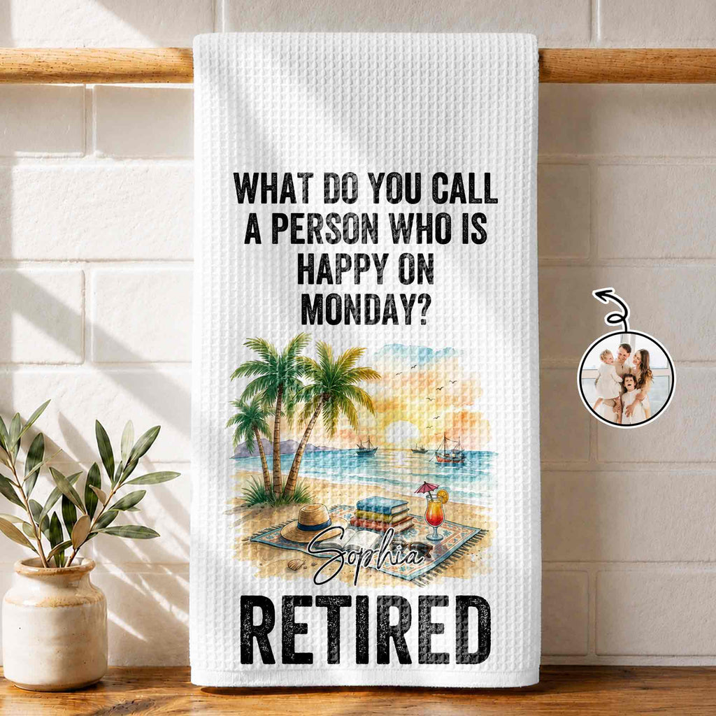 Funny Personalized Kitchen Towel Gift for Retirement - Custom Design