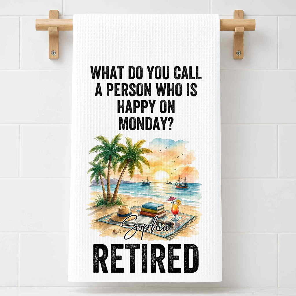 Funny Personalized Kitchen Towel Gift for Retirement - Custom Design