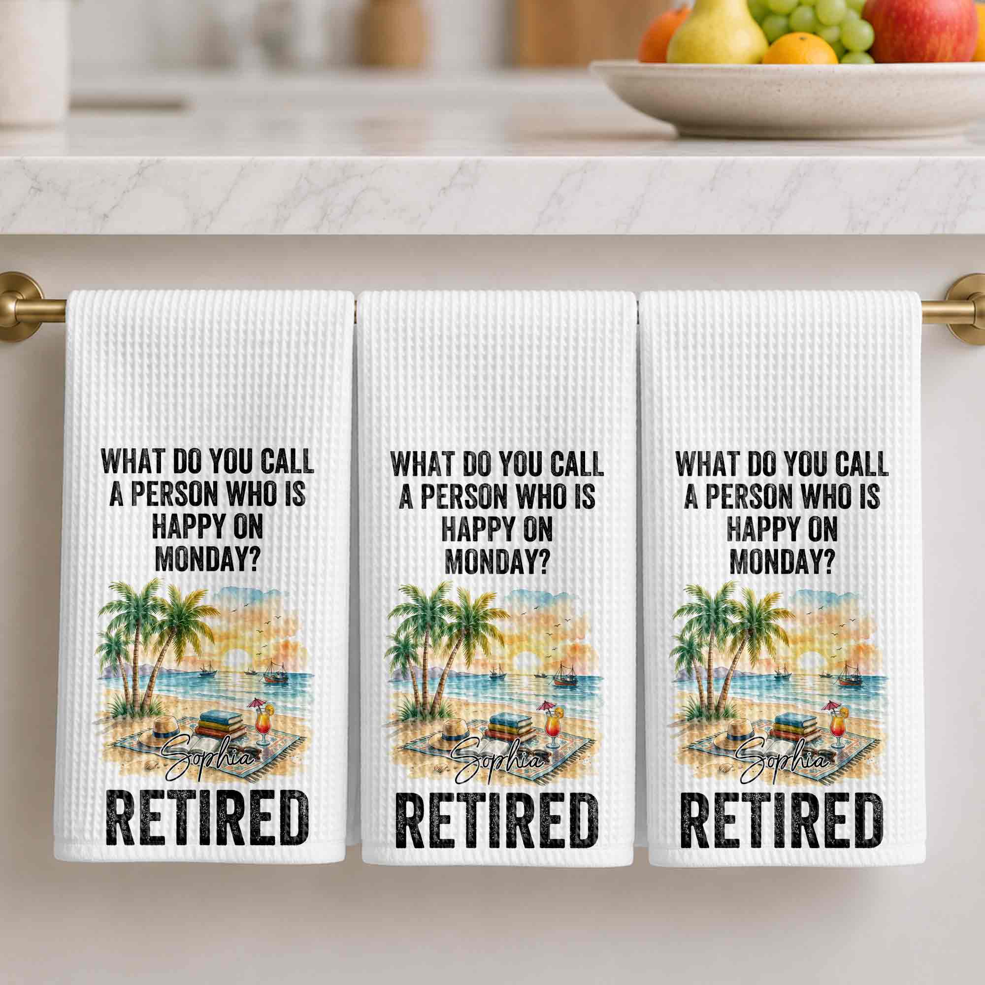 Funny Personalized Kitchen Towel Gift for Retirement - Custom Design