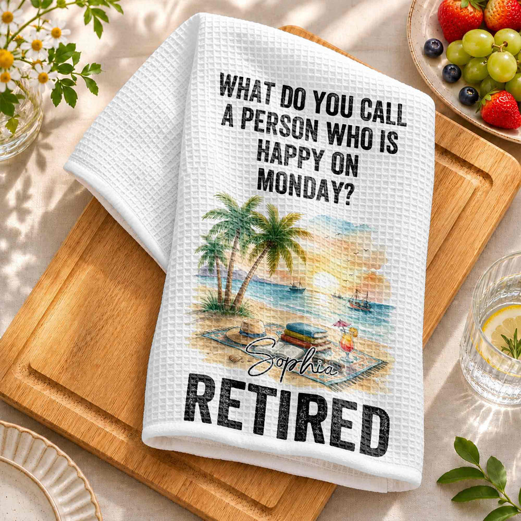 Funny Personalized Kitchen Towel Gift for Retirement - Custom Design