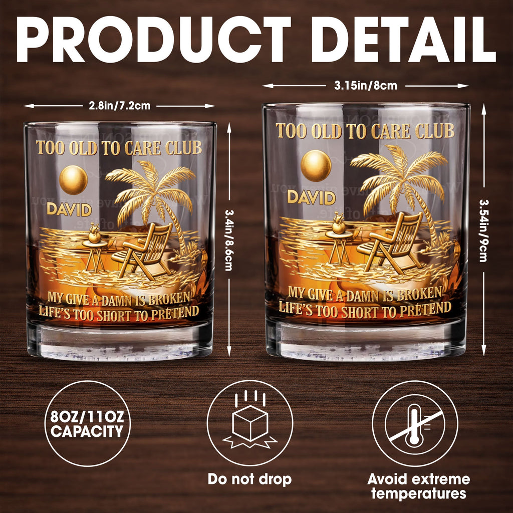 Personalized Custom Whiskey Glass with Palm Tree Design Gift for Dad