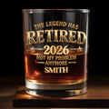 Personalized Custom Whiskey Glass Gift for Retirement or Dad