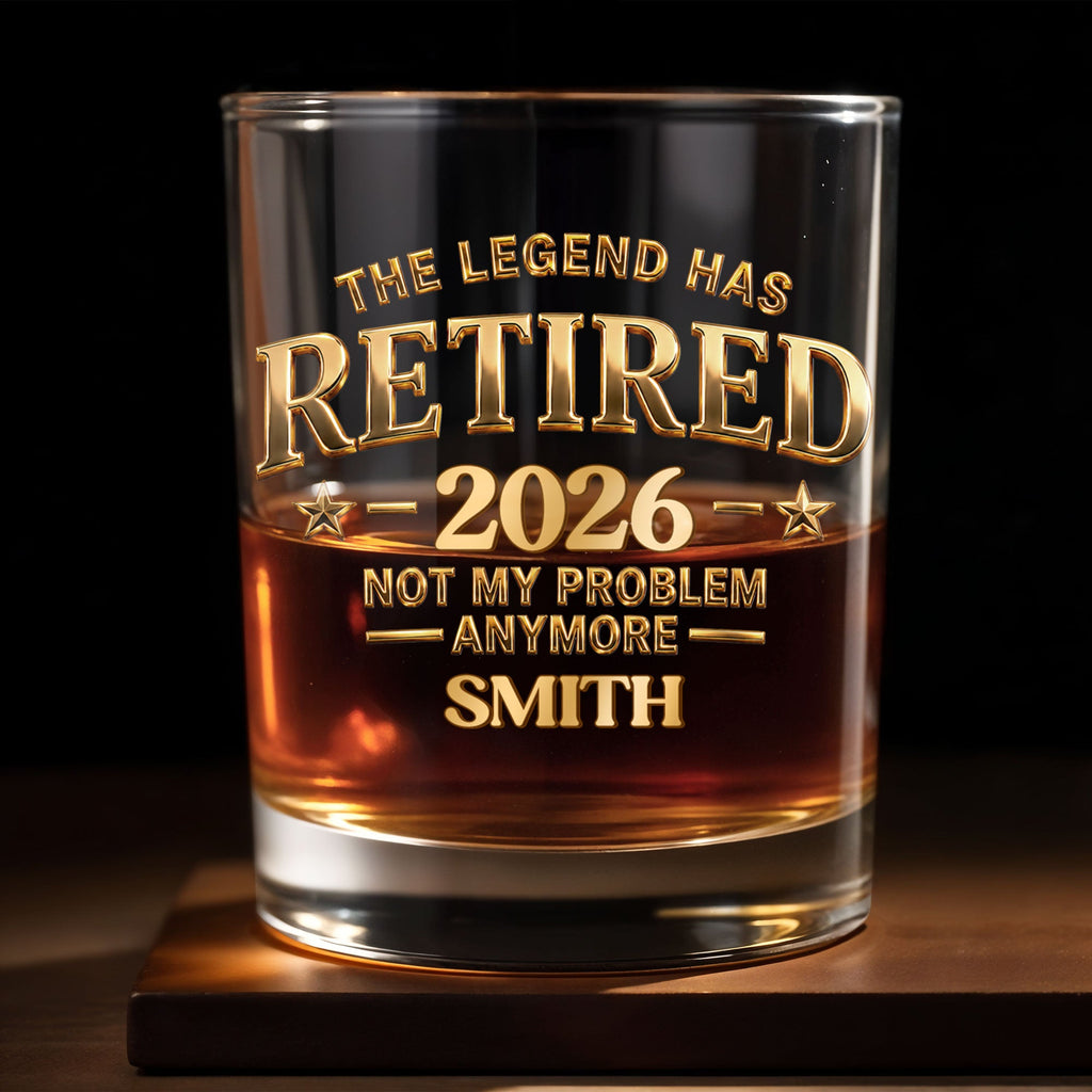 Personalized Custom Whiskey Glass Gift for Retirement or Dad