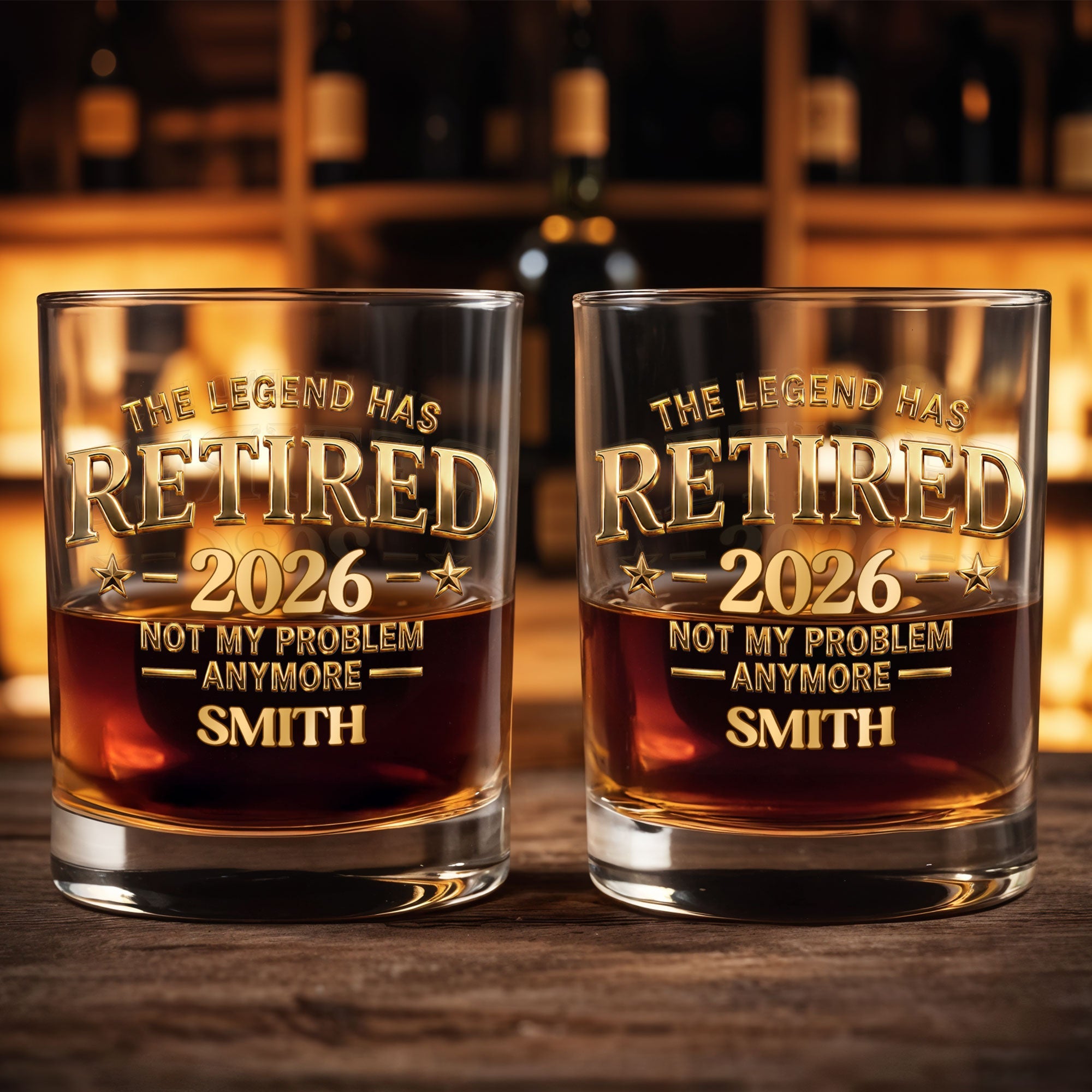 Personalized Custom Whiskey Glass Gift for Retirement or Dad