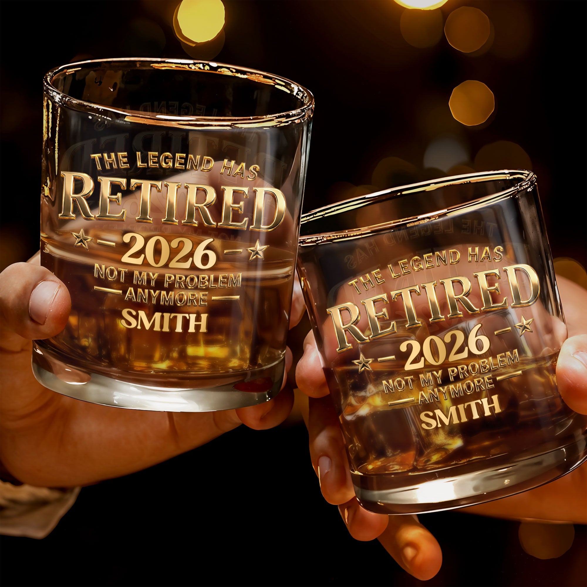 Personalized Custom Whiskey Glass Gift for Retirement or Dad