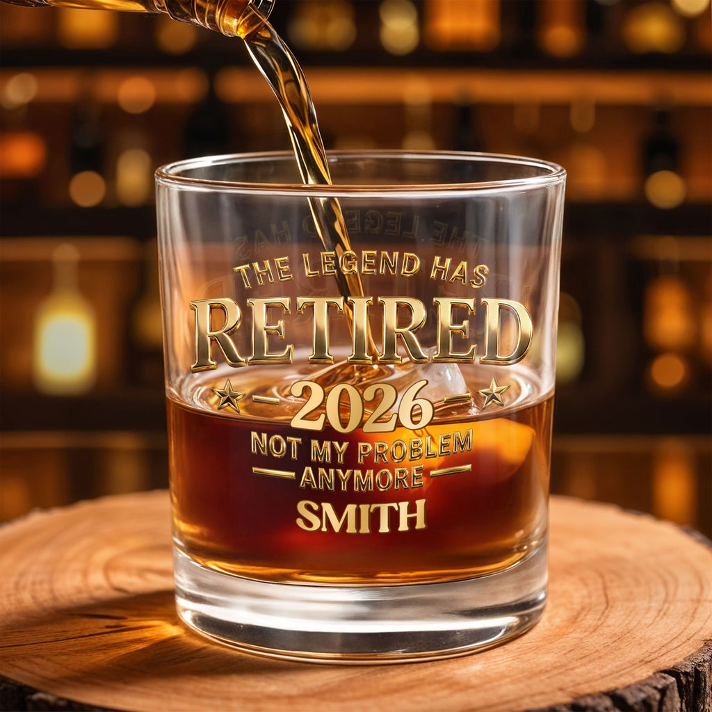 Personalized Custom Whiskey Glass Gift for Retirement or Dad