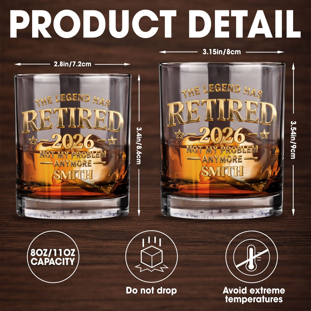 Personalized Custom Whiskey Glass Gift for Retirement or Dad