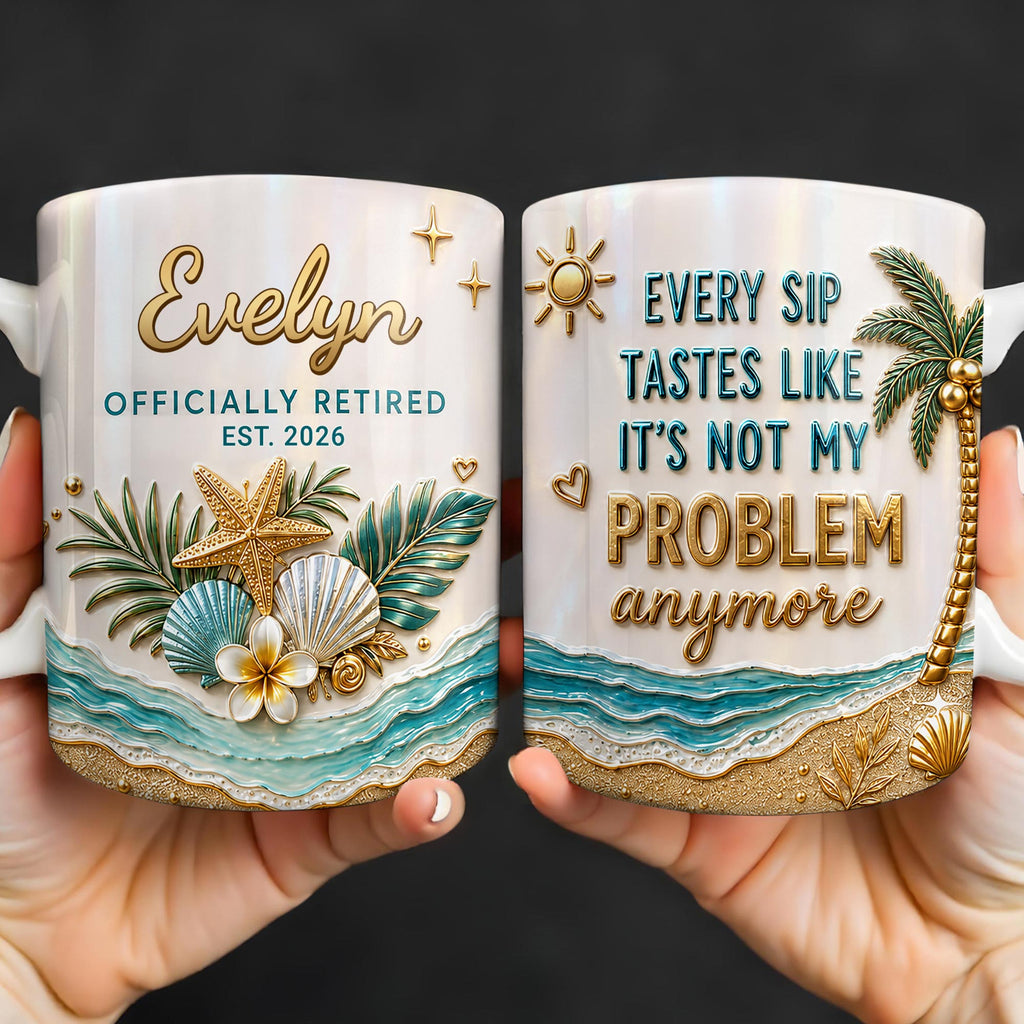 Personalized Coffee Mug Officially Retired Gift for Dad Edge-to-edge Mug GradoCreations