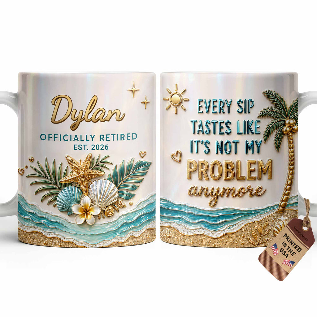 Personalized Coffee Mug Officially Retired Gift for Dad Edge-to-edge Mug GradoCreations