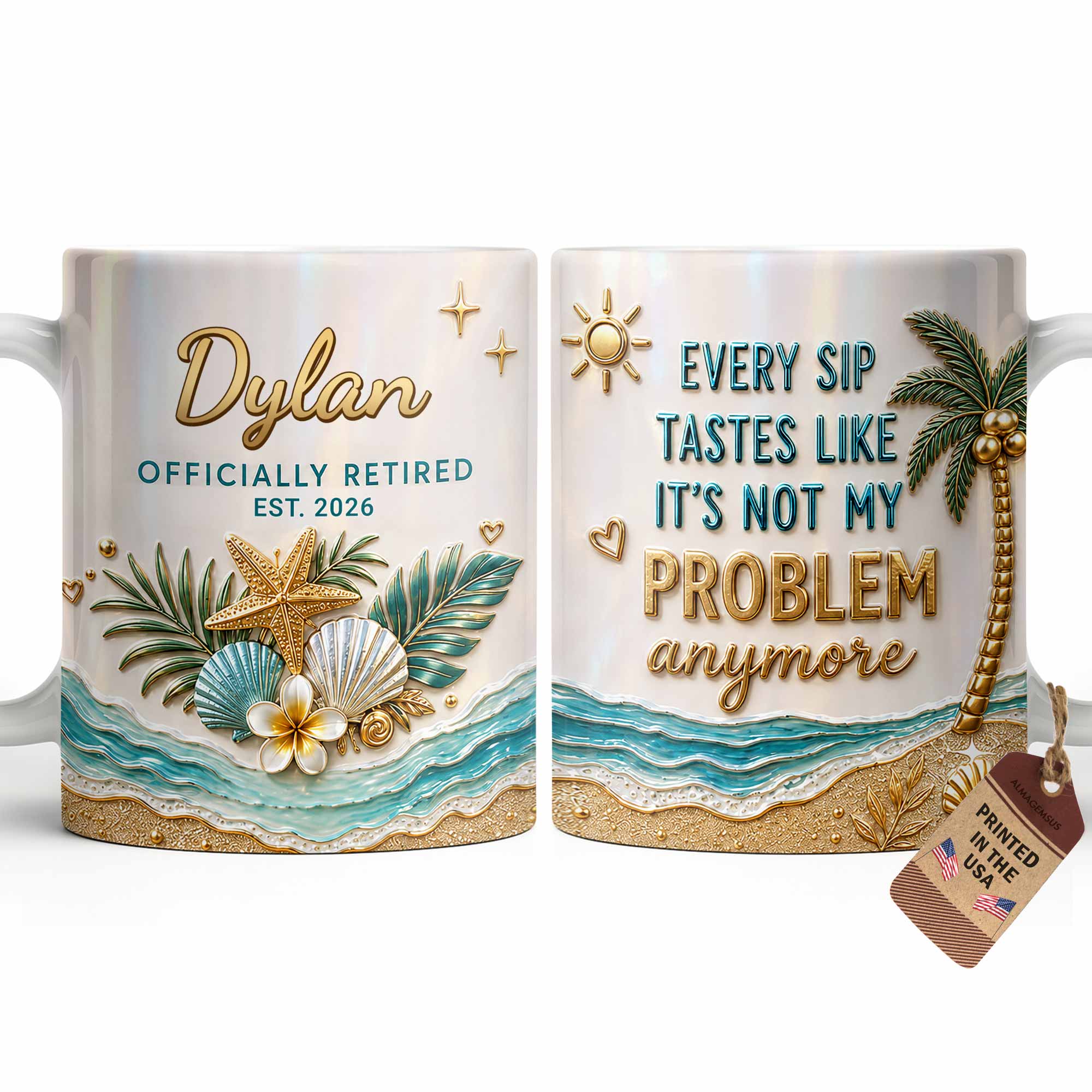 Personalized Coffee Mug Officially Retired Gift for Dad Edge-to-edge Mug GradoCreations