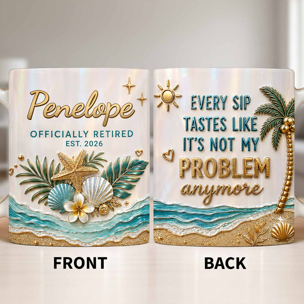 Personalized Coffee Mug Officially Retired Gift for Dad Edge-to-edge Mug GradoCreations
