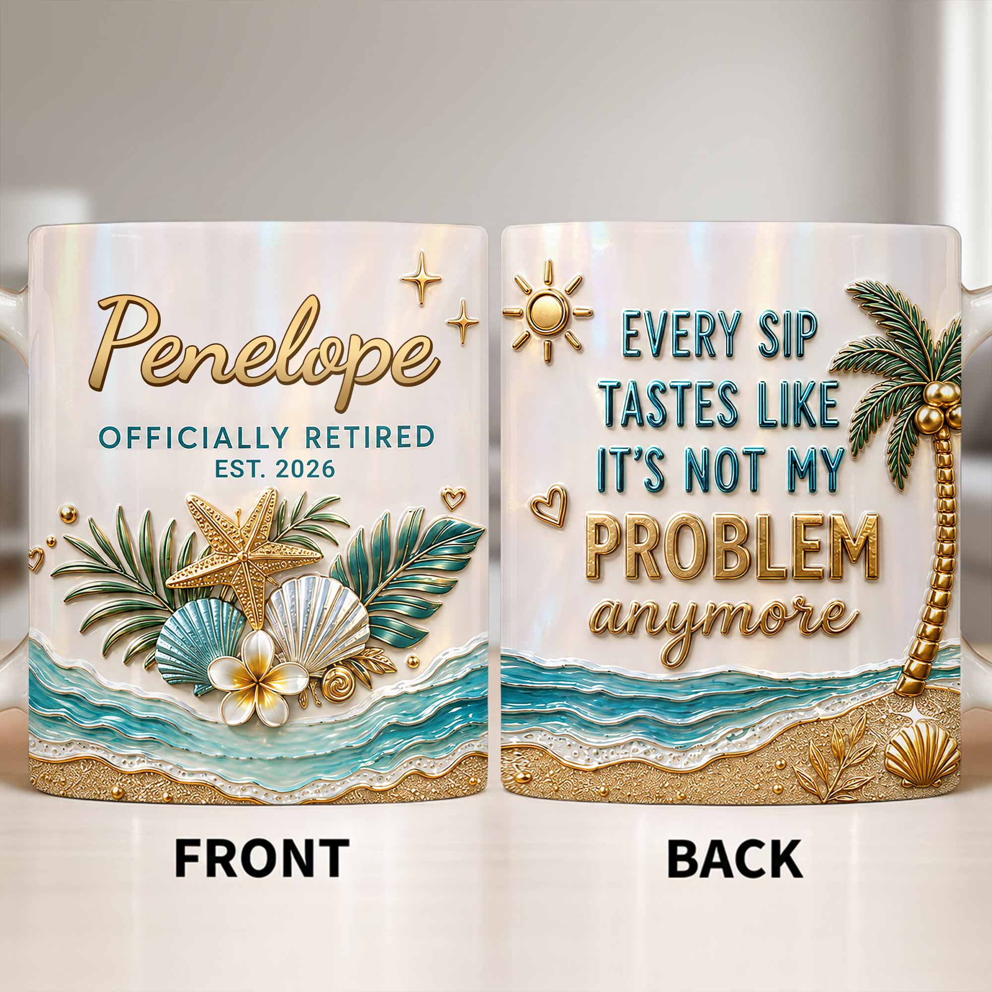 Personalized Coffee Mug Officially Retired Gift for Dad Edge-to-edge Mug GradoCreations