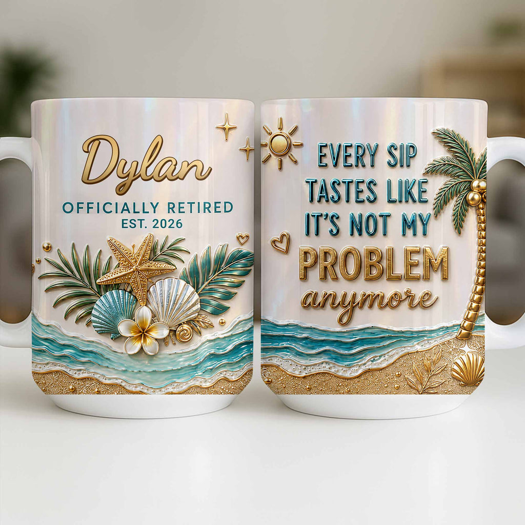 Personalized Coffee Mug Officially Retired Gift for Dad Edge-to-edge Mug GradoCreations