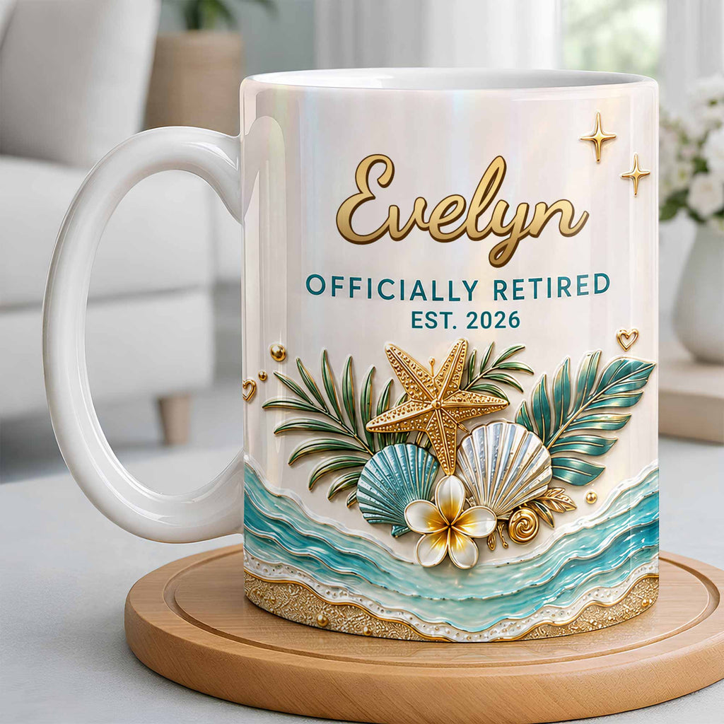 Personalized Coffee Mug Officially Retired Gift for Dad Edge-to-edge Mug GradoCreations
