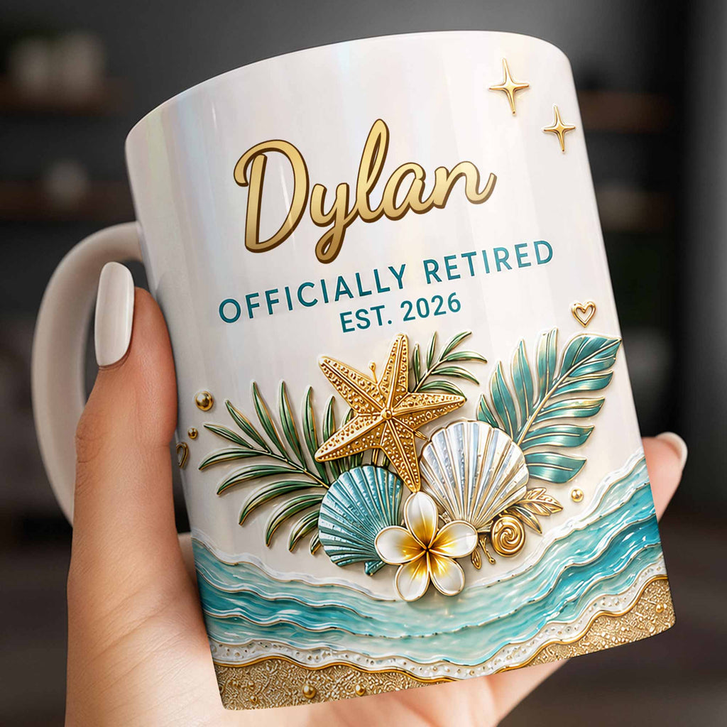 Personalized Coffee Mug Officially Retired Gift for Dad Edge-to-edge Mug GradoCreations