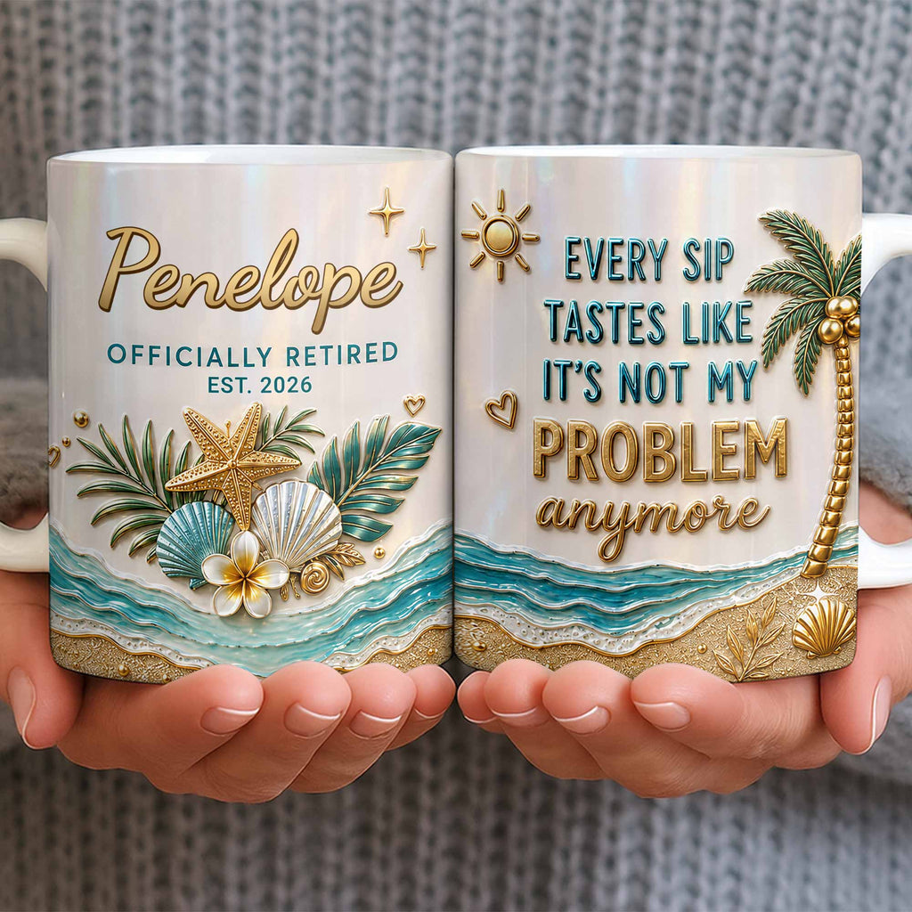 Personalized Coffee Mug Officially Retired Gift for Dad Edge-to-edge Mug GradoCreations