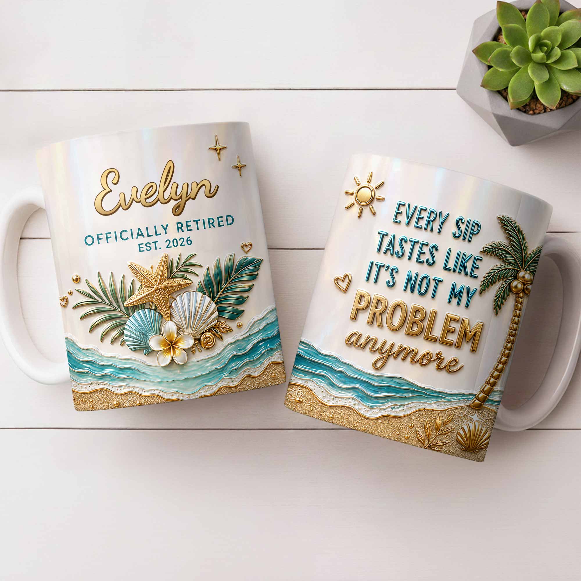 Personalized Coffee Mug Officially Retired Gift for Dad Edge-to-edge Mug GradoCreations