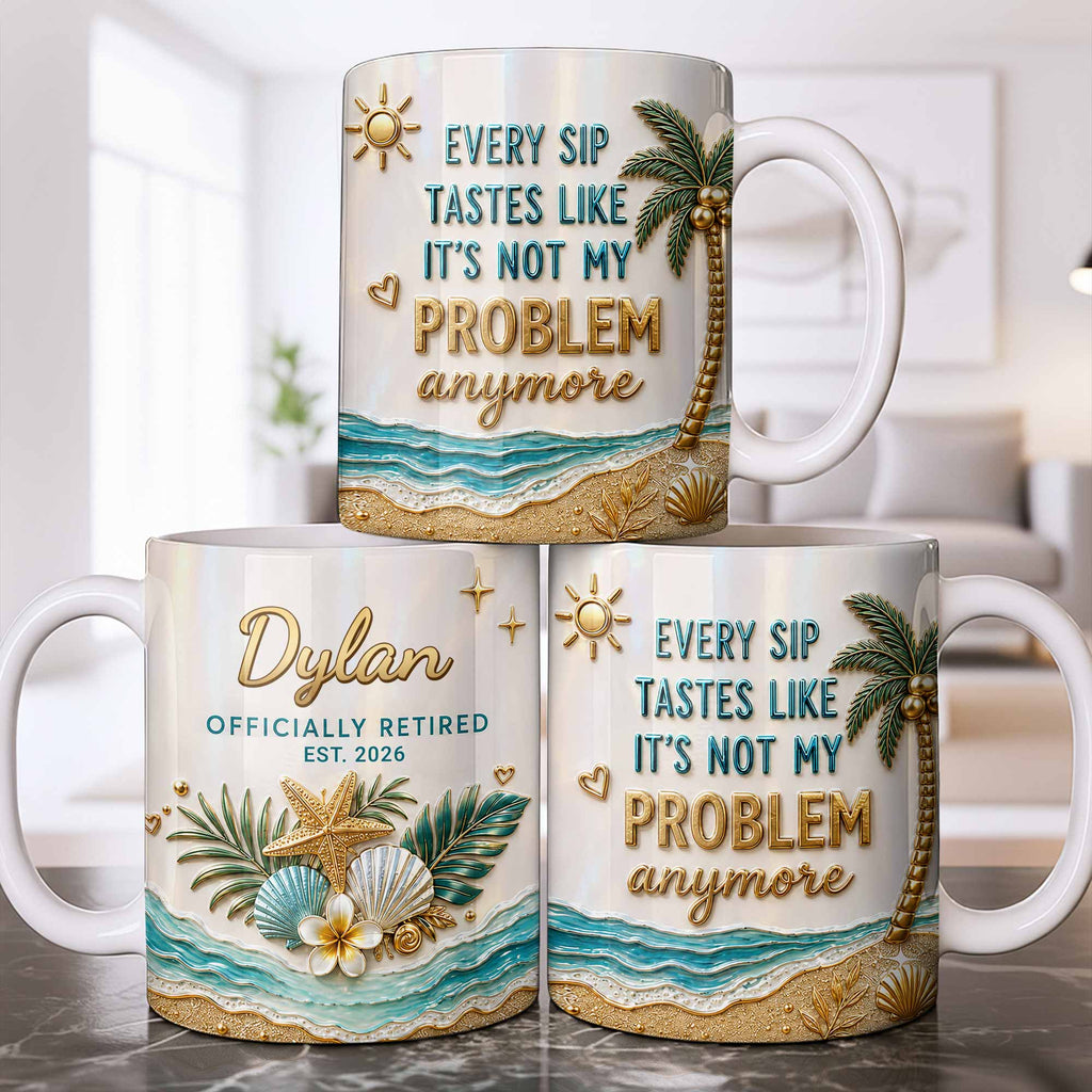 Personalized Coffee Mug Officially Retired Gift for Dad Edge-to-edge Mug GradoCreations
