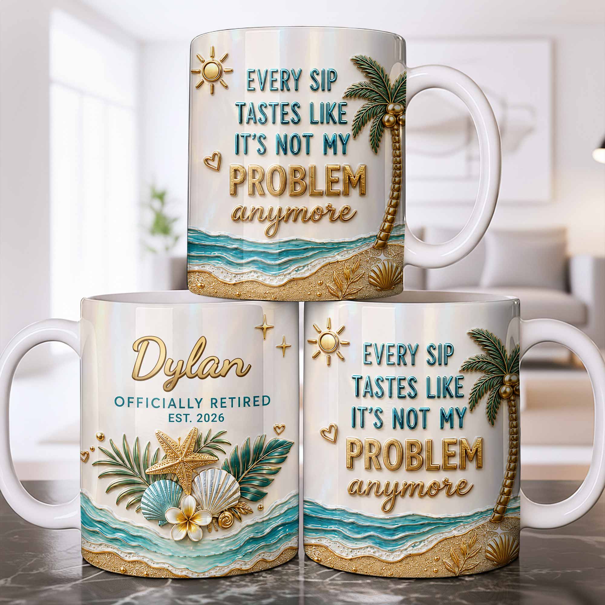 Personalized Coffee Mug Officially Retired Gift for Dad Edge-to-edge Mug GradoCreations